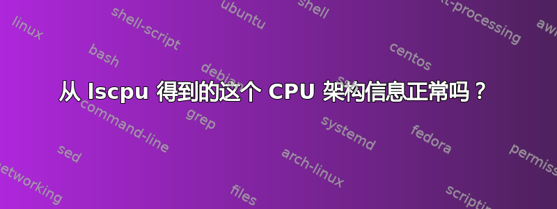 从 lscpu 得到的这个 CPU 架构信息正常吗？