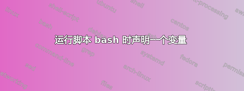 运行脚本 bash 时声明一个变量