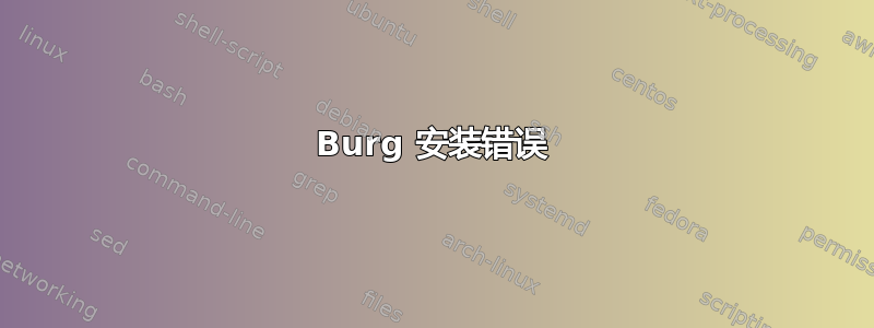 Burg 安装错误