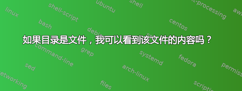 如果目录是文件，我可以看到该文件的内容吗？ 