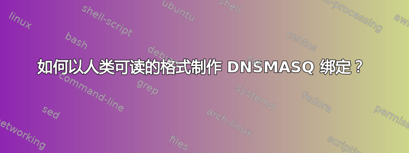 如何以人类可读的格式制作 DNSMASQ 绑定？