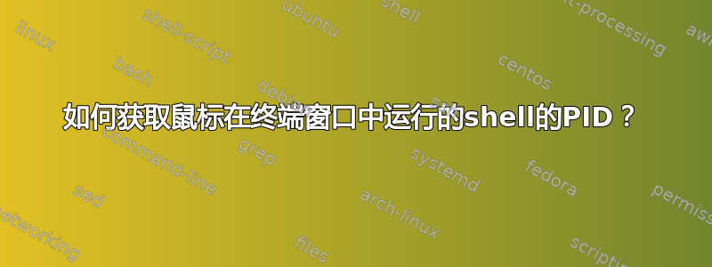 如何获取鼠标在终端窗口中运行的shell的PID？