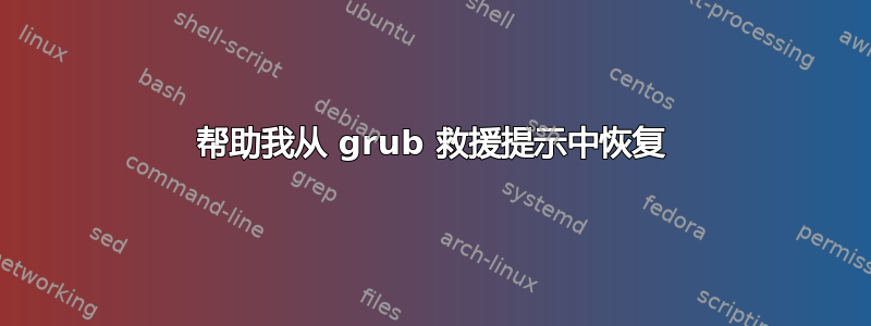 帮助我从 grub 救援提示中恢复