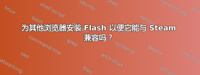 为其他浏览器安装 Flash 以便它能与 Steam 兼容吗？