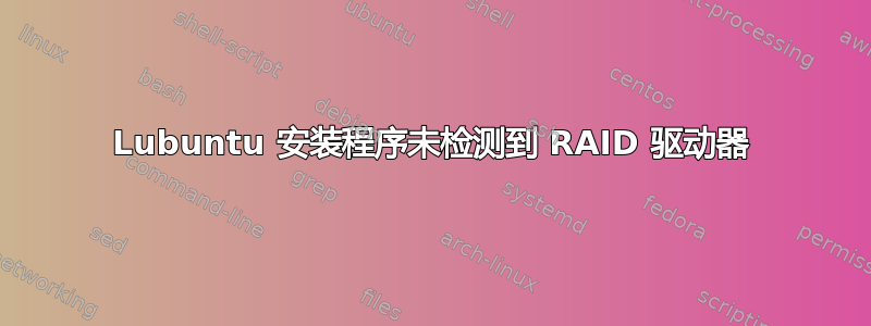 Lubuntu 安装程序未检测到 RAID 驱动器