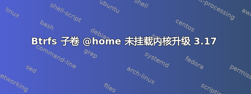 Btrfs 子卷 @home 未挂载内核升级 3.17