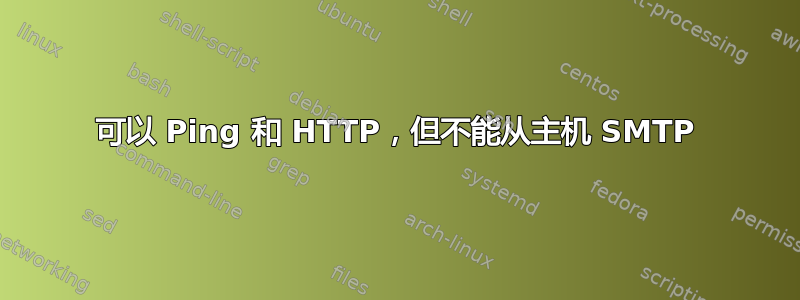 可以 Ping 和 HTTP，但不能从主机 SMTP