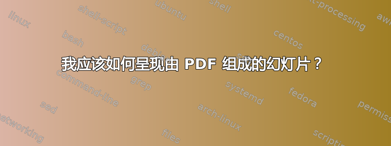 我应该如何呈现由 PDF 组成的幻灯片？