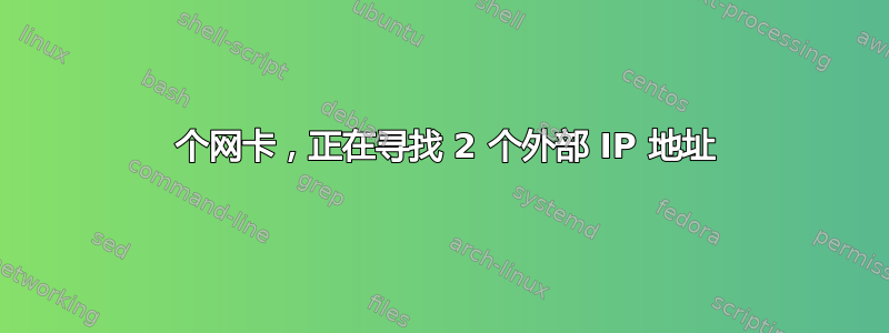 1 个网卡，正在寻找 2 个外部 IP 地址