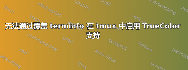 无法通过覆盖 terminfo 在 tmux 中启用 TrueColor 支持