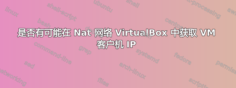 是否有可能在 Nat 网络 VirtualBox 中获取 VM 客户机 IP