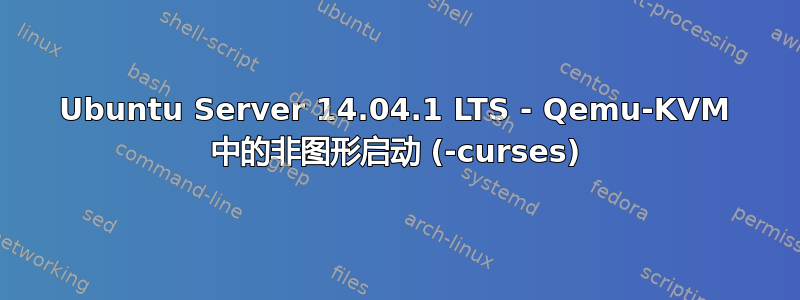 Ubuntu Server 14.04.1 LTS - Qemu-KVM 中的非图形启动 (-curses)