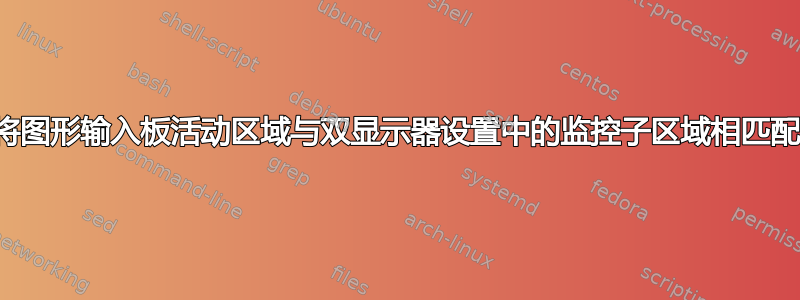 将图形输入板活动区域与双显示器设置中的监控子区域相匹配