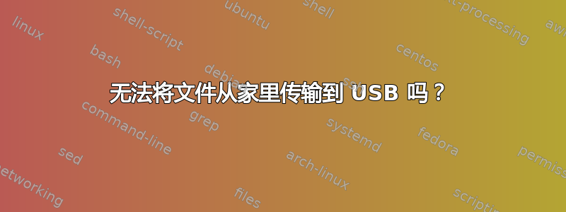 无法将文件从家里传输到 USB 吗？