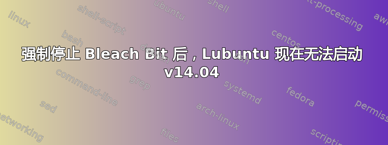 强制停止 Bleach Bit 后，Lubuntu 现在无法启动 v14.04