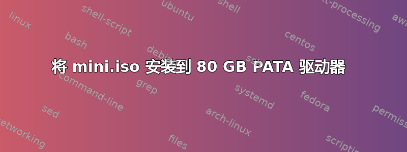 将 mini.iso 安装到 80 GB PATA 驱动器 