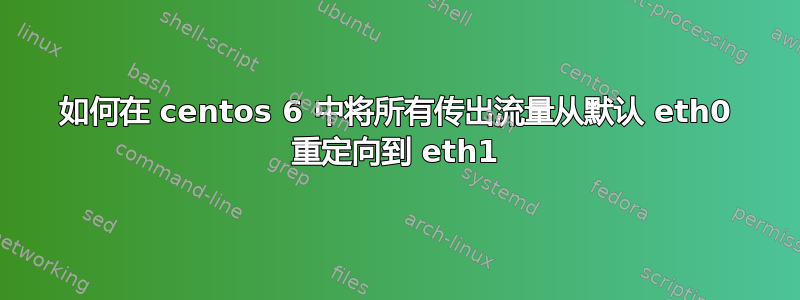 如何在 centos 6 中将所有传出流量从默认 eth0 重定向到 eth1