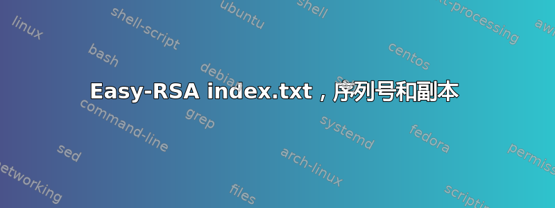 Easy-RSA index.txt，序列号和副本