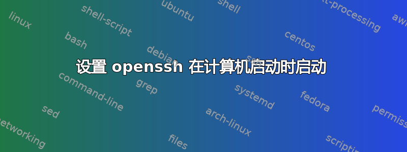 设置 openssh 在计算机启动时启动