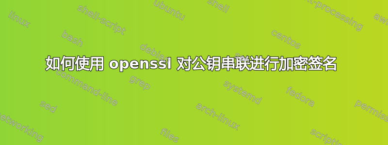 如何使用 openssl 对公钥串联进行加密签名