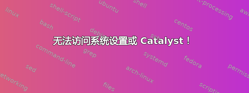 无法访问系统设置或 Catalyst！