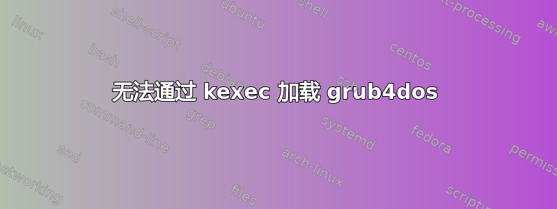 无法通过 kexec 加载 grub4dos