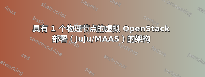 具有 1 个物理节点的虚拟 OpenStack 部署（Juju/MAAS）的架构