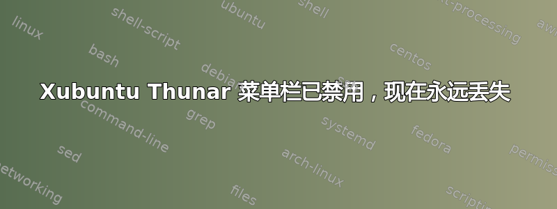 Xubuntu Thunar 菜单栏已禁用，现在永远丢失