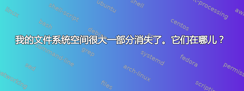 我的文件系统空间很大一部分消失了。它们在哪儿？