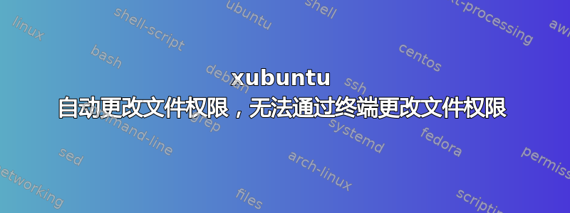 xubuntu 自动更改文件权限，无法通过终端更改文件权限