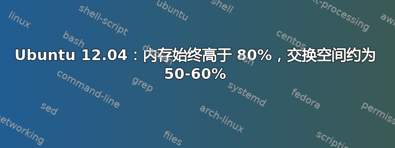 Ubuntu 12.04：内存始终高于 80%，交换空间约为 50-60%