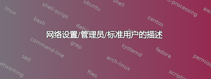 网络设置/管理员/标准用户的描述