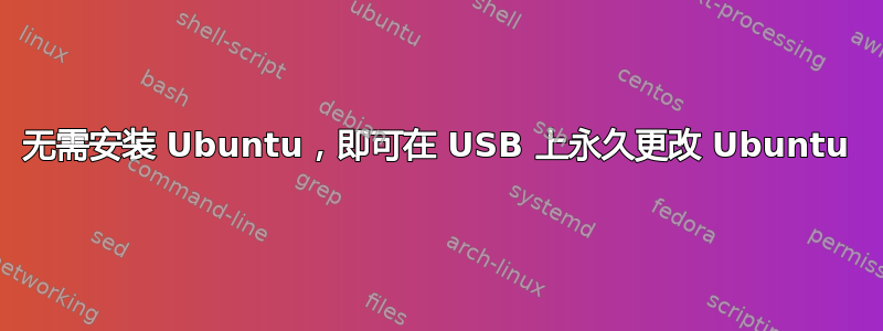 无需安装 Ubuntu，即可在 USB 上永久更改 Ubuntu