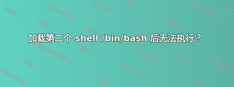 加载第二个 shell /bin/bash 后无法执行？