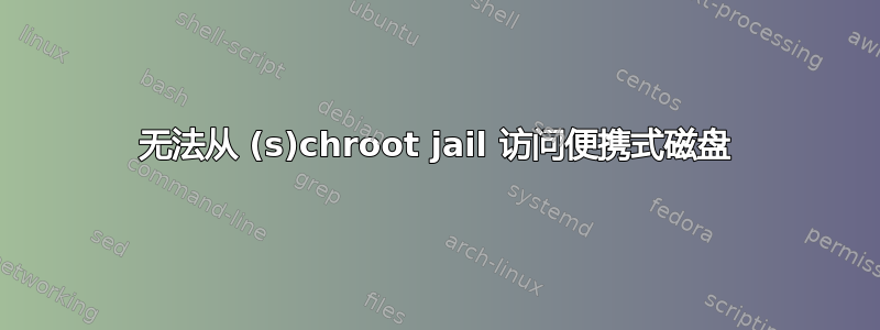 无法从 (s)chroot jail 访问便携式磁盘