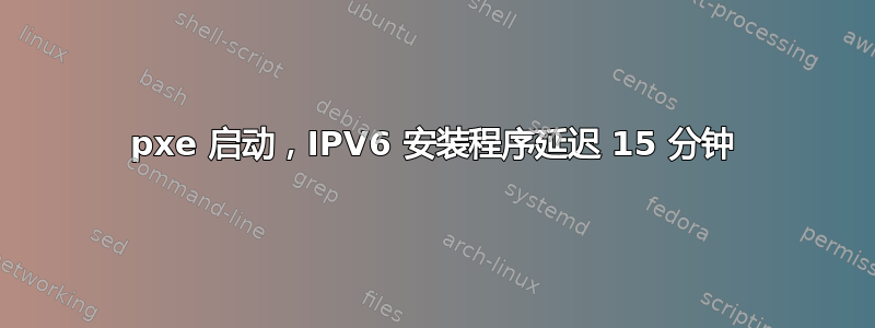 pxe 启动，IPV6 安装程序延迟 15 分钟