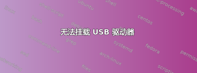 无法挂载 USB 驱动器