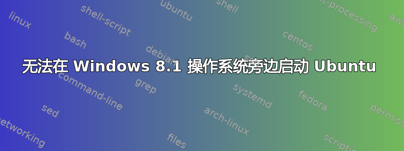 无法在 Windows 8.1 操作系统旁边启动 Ubuntu