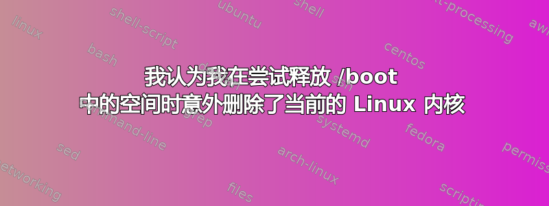 我认为我在尝试释放 /boot 中的空间时意外删除了当前的 Linux 内核