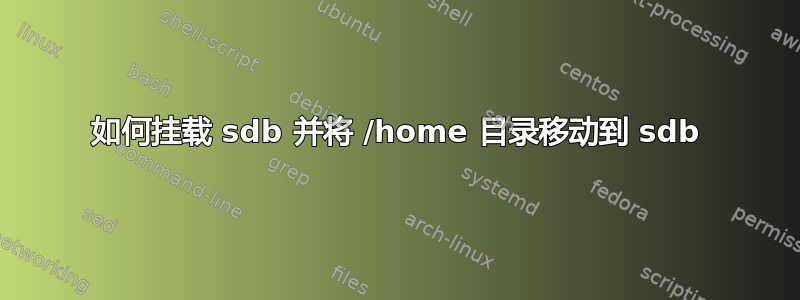 如何挂载 sdb 并将 /home 目录移动到 sdb