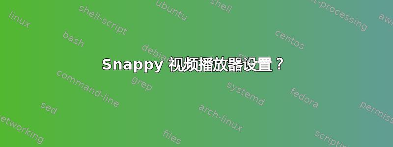 Snappy 视频播放器设置？