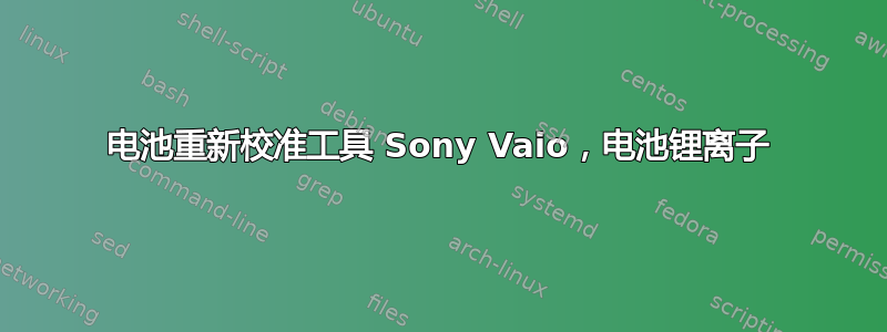 电池重新校准工具 Sony Vaio，电池锂离子