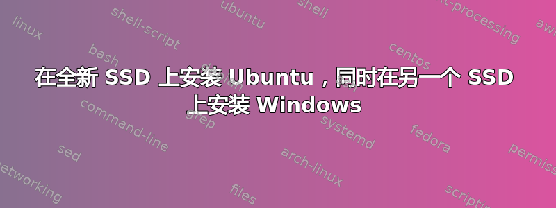 在全新 SSD 上安装 Ubuntu，同时在另一个 SSD 上安装 Windows