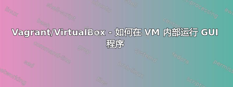 Vagrant/VirtualBox - 如何在 VM 内部运行 GUI 程序