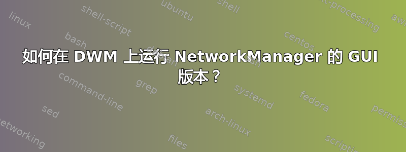 如何在 DWM 上运行 NetworkManager 的 GUI 版本？