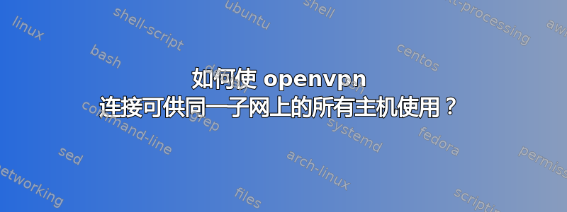 如何使 openvpn 连接可供同一子网上的所有主机使用？