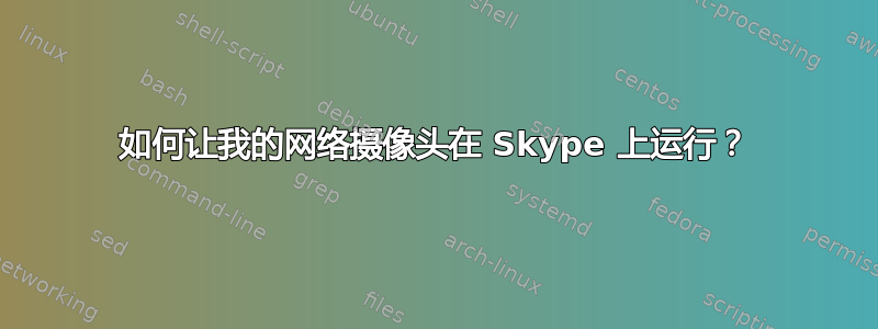 如何让我的网络摄像头在 Skype 上运行？