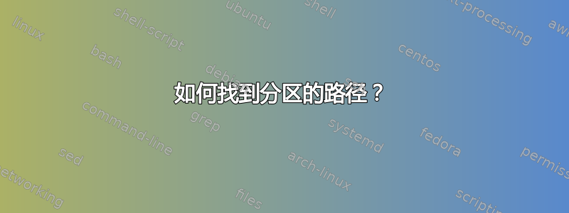 如何找到分区的路径？