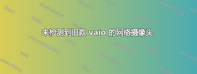 未检测到旧款 vaio 的网络摄像头