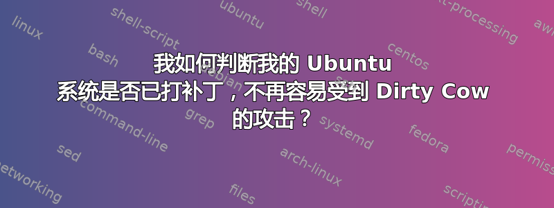 我如何判断我的 Ubuntu 系统是否已打补丁，不再容易受到 Dirty Cow 的攻击？